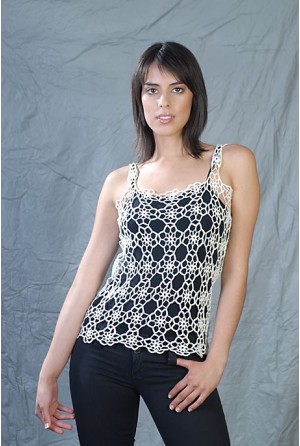 White soaky crochet top made with mercerized cotton