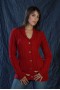 Red looped coat made with cotton