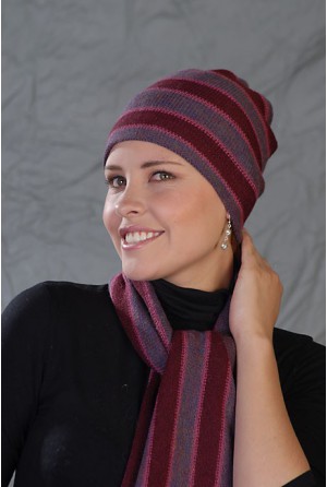 Coloured-striped scarf