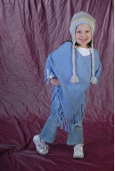 Light blue fantasy looped poncho