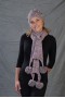 Long mixed yarn knitted scarf