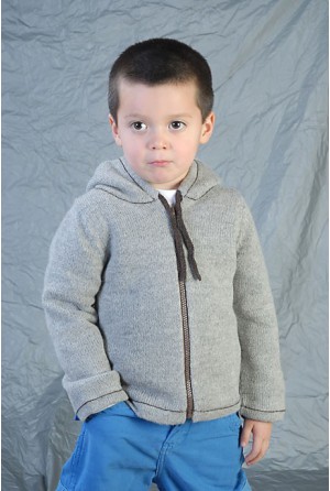 Revertible jacket with hood for boy