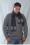 Scarf with rhombs for man