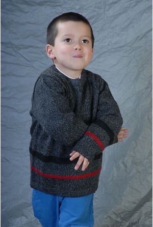 Striped gray sweater