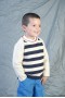 Striped round neck sweater with ragan sleeves