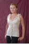 White V-formed-neck top with ruffles
