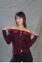 Buttonhole-neck sweater with pink embroidery and breaches in the