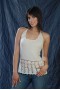 White top with crochet spray on the neck and body