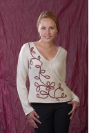 Double-breasted sweater with embroidery