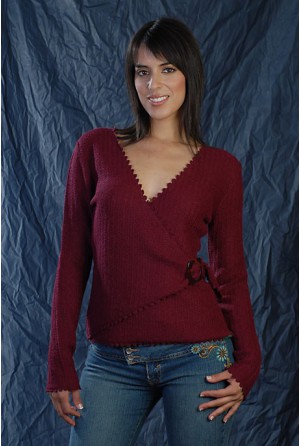 Double-breasted sweater with a morello buckle