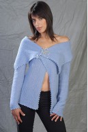 Light blue crochet shawl