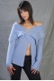 Light blue crochet shawl