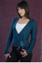 Turquoise double-breasted fantasy-looped coat